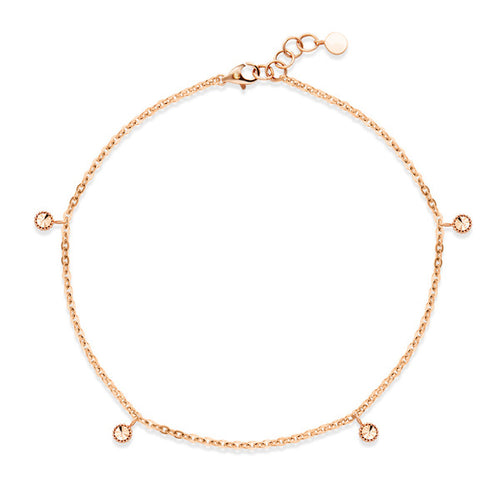 AirbnbGold 14K Cutted Ball Rattle Hammered Chain Bracelet NPA40215