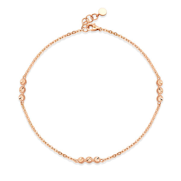 AirbnbGold 18K milgrain cutted ball hammered chain ring NPA40214