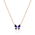 B&B Gold 14K Butterfly White Cubic Chain Necklace MNN40223