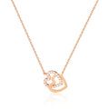 14K Double Heart Ring Layered Necklace MNN40241