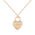 AirbnbGold 18K Mint Heart Lock Chain Necklace MNN40224