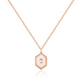 18K Milgrain White Enamel Chain Necklace MNN40236