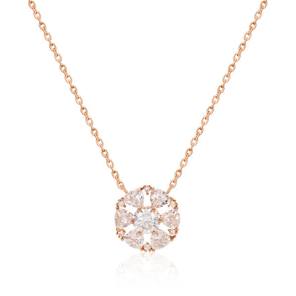 BnbGold 18K Snowflake Cubic Chain Necklace MNN40242