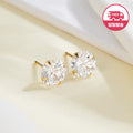 BnBGold same-day-shipping 14K simple white cubic ear studs 6mm pair JAE40506