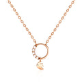 B&B Gold 18K Cubic Circle Dangly Fish Necklace SNN40612