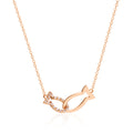 BnbGold 18K Double Line Cubic Fish Chain Necklace JNN40614