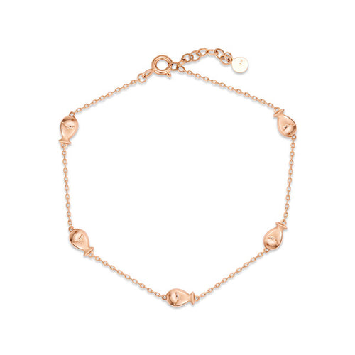 AirbnbGold 14K cute 5 fish bracelet MNB40590