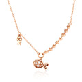 AirbnbGold 14K bead chain dangling cubic fish necklace SNN40601