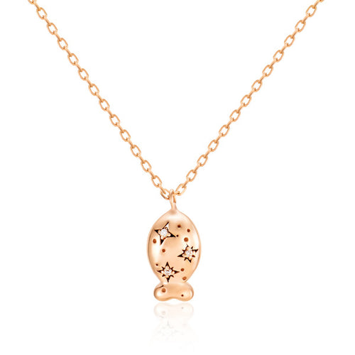 AirbnbGold 14K Color Stone Fish Necklace SNN40603