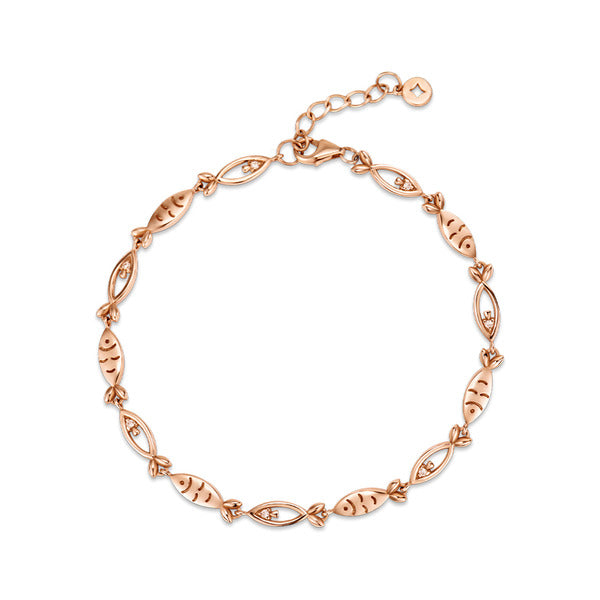 BnbGold 14K Fish Linked Chain Bracelet SNB40606