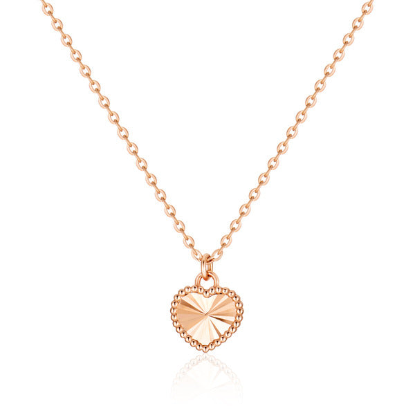 AirbnbGold 14K Mini Bubbling Cut Heart Chain Necklace NPN40773