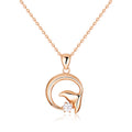 bnbgold 18K Round Whale Curve Tail Chain Necklace NPN40778