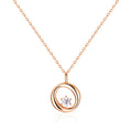 AirbnbGold 18K volume circle ring cubic chain necklace NPN40779