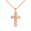 B&B Gold 14K Leaf Cutting Cross Pendant L NPP40619