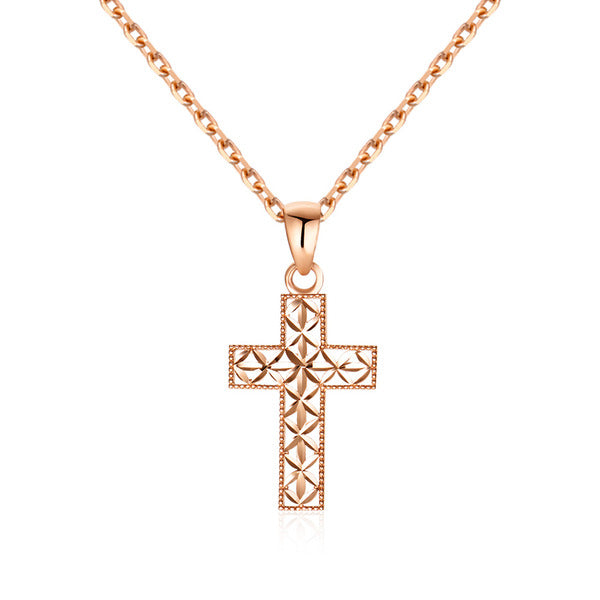 B&B Gold 14K Leaf Cutting Cross Pendant S NPP40620
