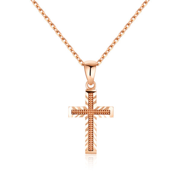 B&B Gold 14K Bubble Line Cutting Cross Pendant NPP40621
