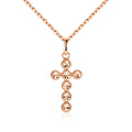 B&B Gold 14K Prong Circle Cutting Cross Pendant NPP40622