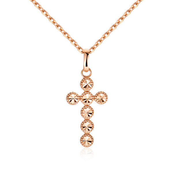 B&B Gold 14K Prong Circle Cutting Cross Pendant NPP40622