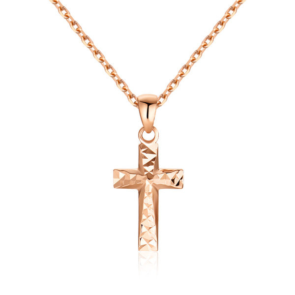 B&B Gold 14K Simple Cut Diamond Cross Pendant NPP40623