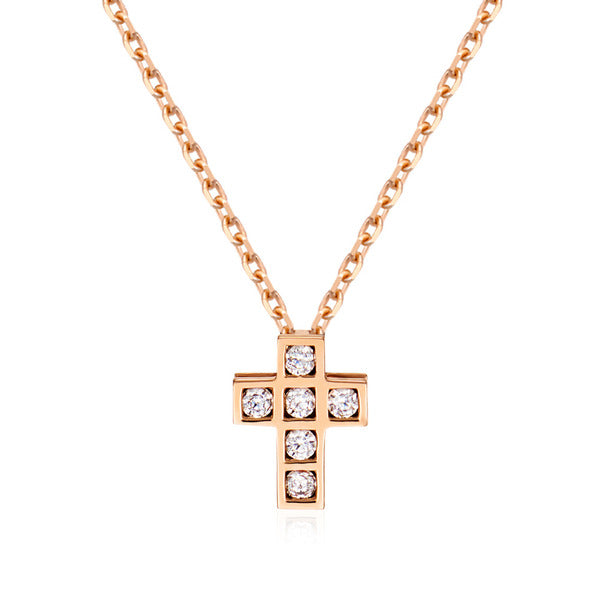 Bnbigold 14K Square Cubic Cross Pendant S NPP40625
