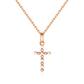 AirbnbGold 14K Front Cubic Round Cross Pendant M NPP40627