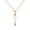 BnBGold 14K Qing Diamond Earrings Cross Pendant NPP40633