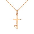 B&B Gold 14K White Diamond Love Cross Pendant NPP40634