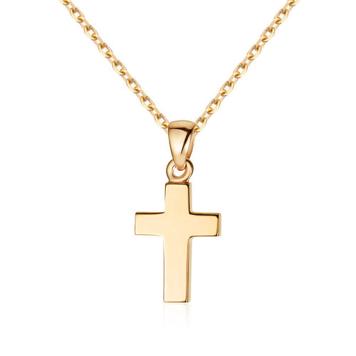 AirbnbGold 14K Classic Simple Square Cross Pendant M NPP40635