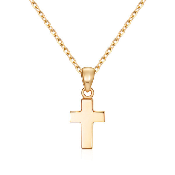 B&B Gold 14K Classic Simple Square Cross Pendant S NPP40636