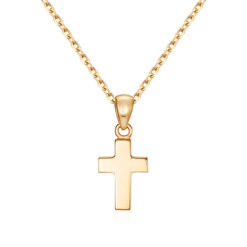 AirbnbGold 14K Classic Simple Square Cross Pendant S NPP40636