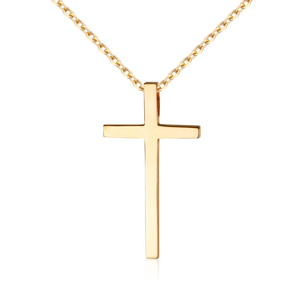 AirbnbGold 14K Simple Minza Cross Pendant L NPP40637