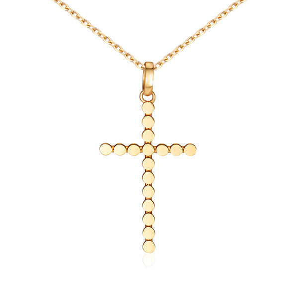 B&B Gold 14K Round Unit Cross Pendant L NPP40639
