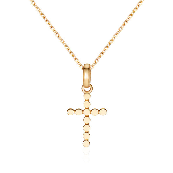AirbnbGold 14K Round Unit Cross Pendant M NPP40640
