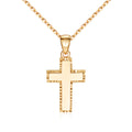 B&B Gold 14K Side Cutting Cross Pendant NPP40641