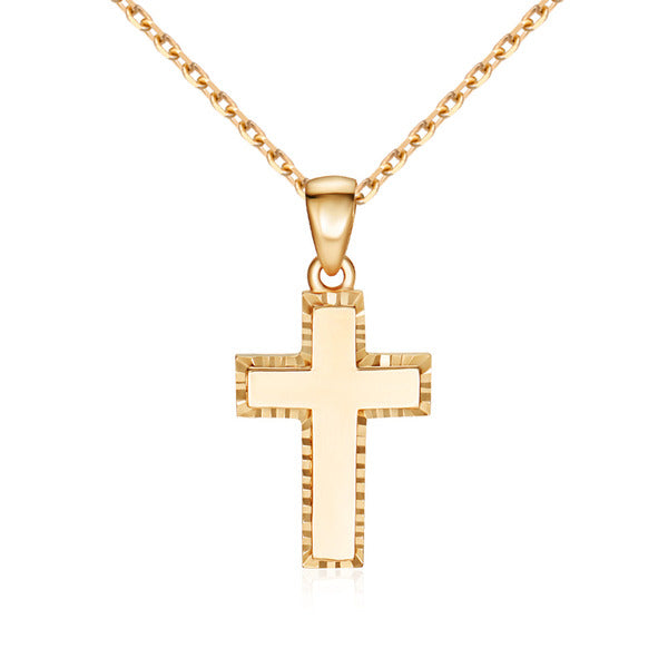 bnb gold 14k side-cut cross pendant NPP40641
