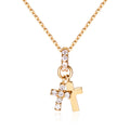 BNB Gold 14K Cubic Double Cross Pendant NPP40642