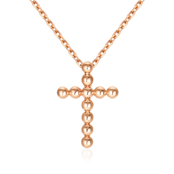 AirbnbGold 18K round unit cross pendant L NPP40617