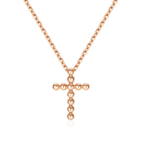 B&B Gold 18K Ball Unit Cross Pendant S NPP40618