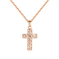 BNBGOLD 18K Leaf Cutting Cross Pendant S NPP40620
