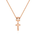 B&B Gold 18K Tube Bubble Cross Pendant NPP40629