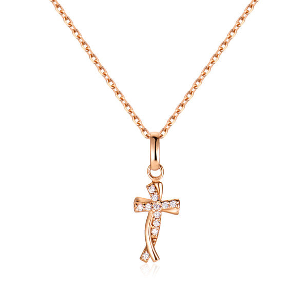 AirbnbGold 18K Double Twist Cross Pendant NPP40630
