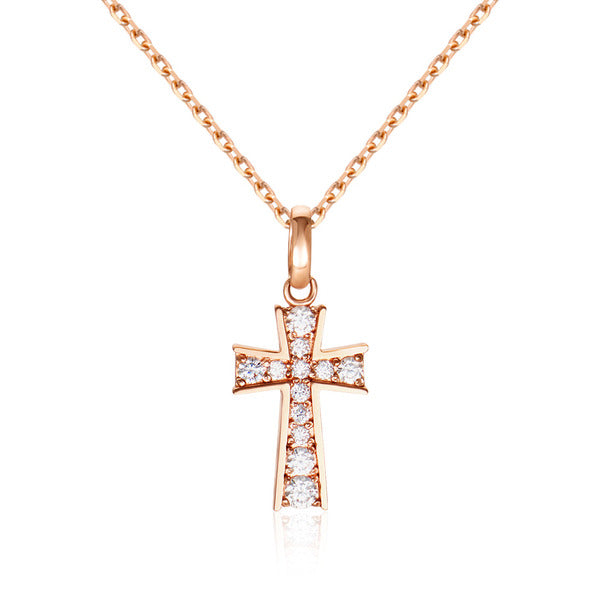 BnbGold 18K Antique Stone Cross Pendant NPP40631