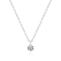 18K white gold pendant 3mm round diamond necklace NPN40873