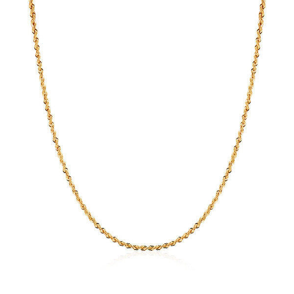 B&B Gold 18K Glam 1.8mm Twist Italian Chain Necklace IRN40658
