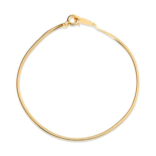 AirbnbGold 14K Glossy 1.4mm Snake Chain Bracelet IRB40646