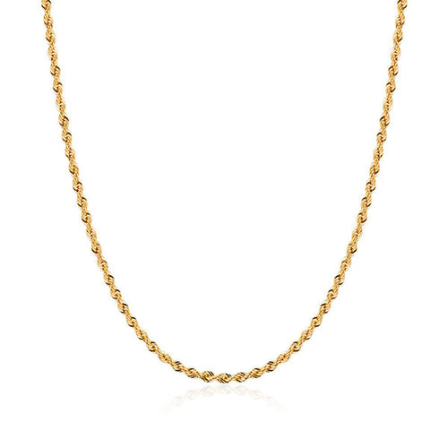 AirbnbGold 14K Glam 2.3mm Twist Italian Chain Necklace IRN40659
