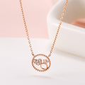 AirbnbGold 18K Mini Cubic Heart Wedding Ring Chain JNN40953
