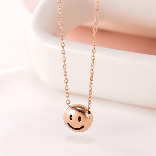 14K Black Smile Gold Ball Chain Necklace JNN40948