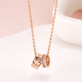 AirbnbGold 14K Cubic DoubleCut Donut Ring Chain Necklace JNN40949