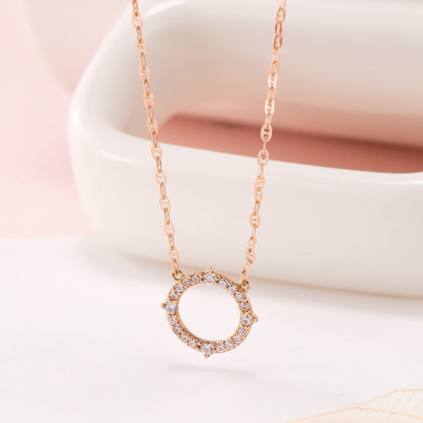 B&B Gold 14K Circle Cubic Lisse Chain Necklace JNN40950